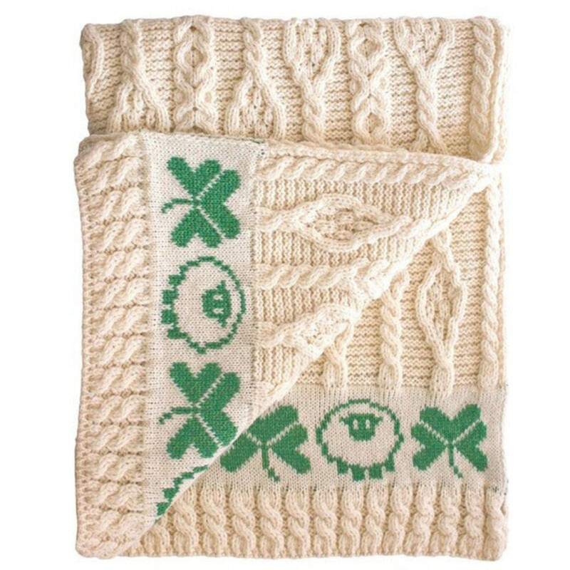 Merino Sheep & Shamrock Baby Throw